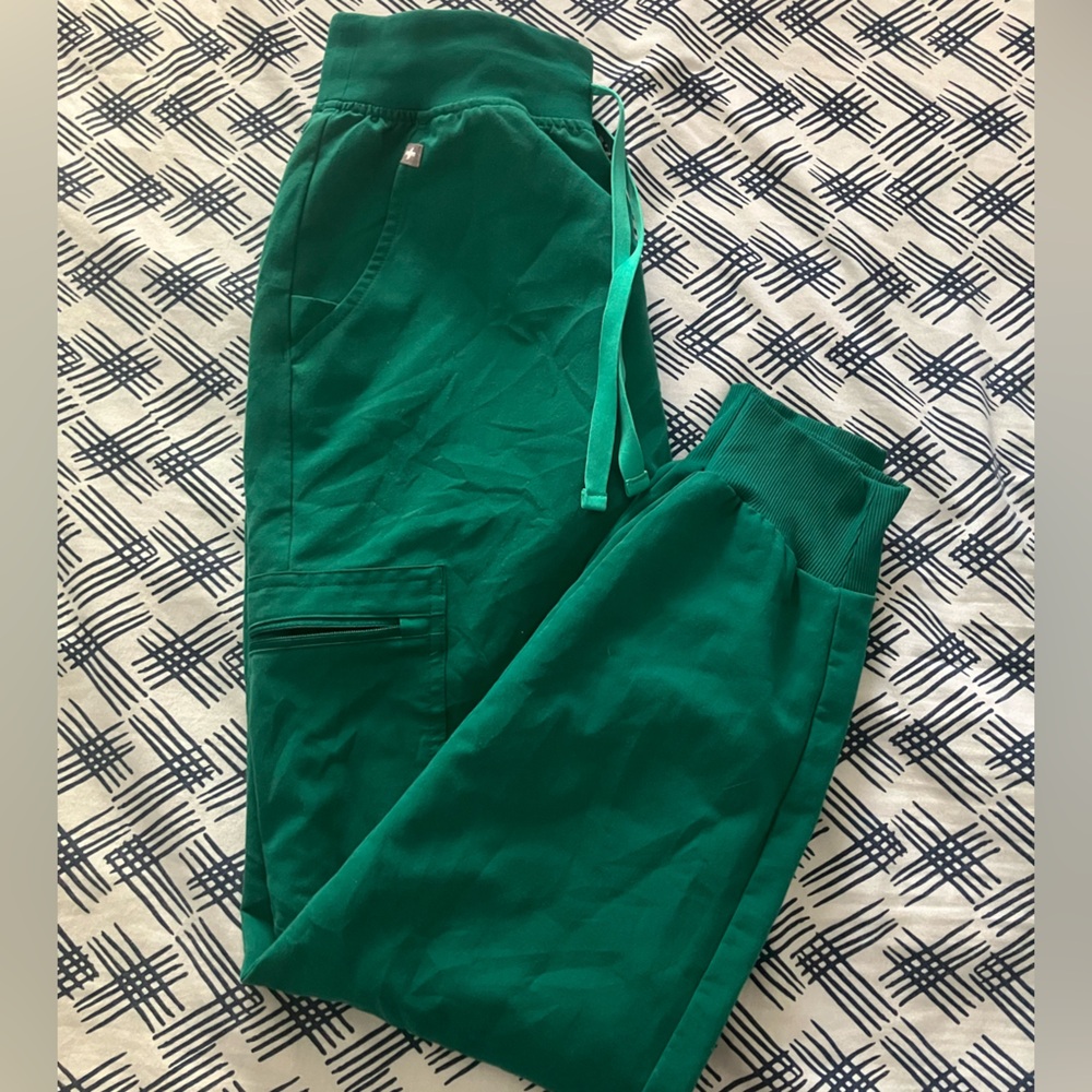 Figs Hunter Green High Waist Zamora Joggers XSP